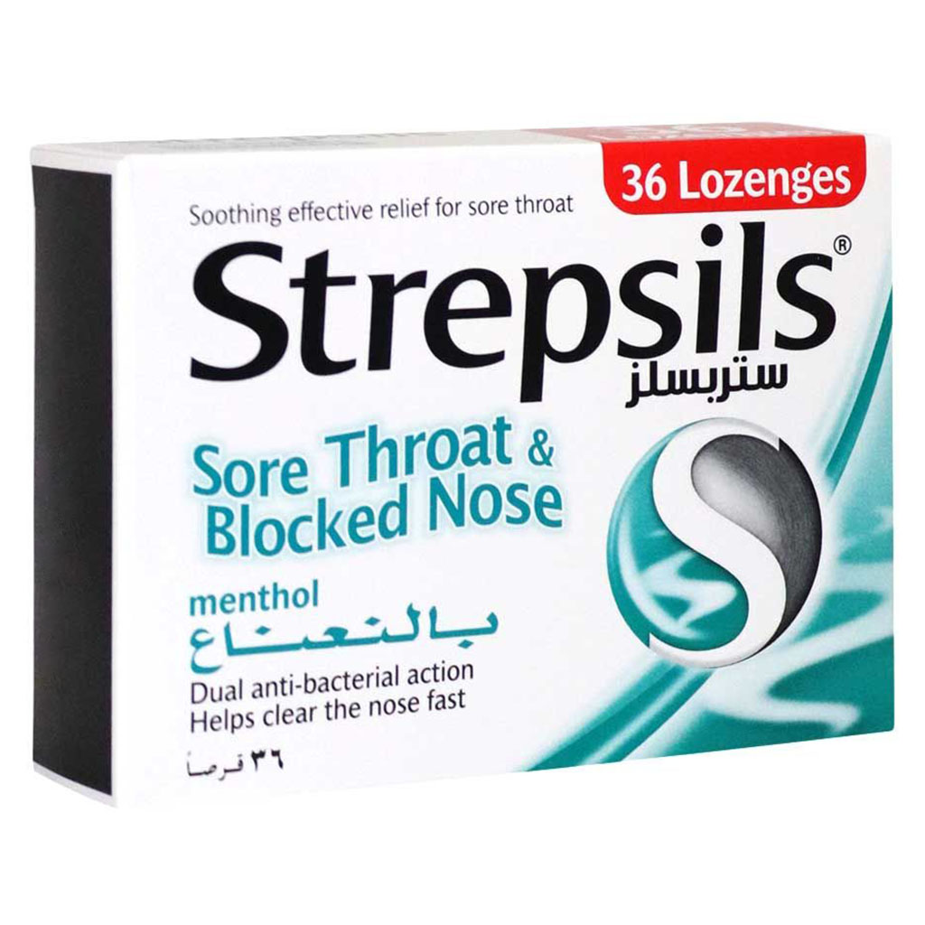Strepsils Sore Throat & Blocked Nose Lozenges 36's