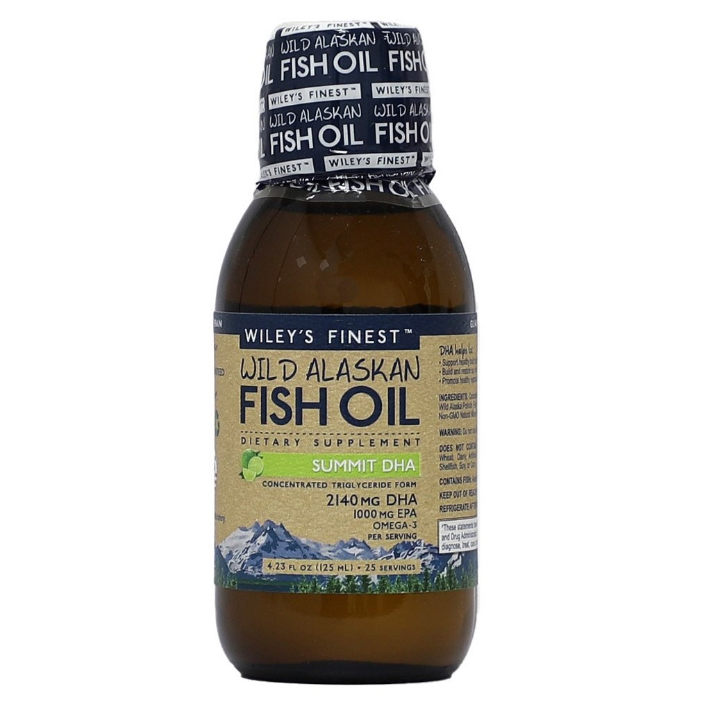 Wiley's Finest Fish Oil 2140mg Omega 3 Summit DHA Liquid Natural Lime Flavor 125ml