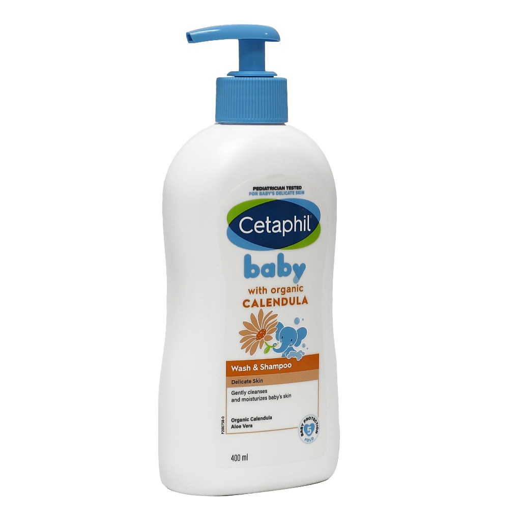 Cetaphil Baby Gentle Foaming Wash and Shampoo With Organic Calendula, Unscented, 400ml