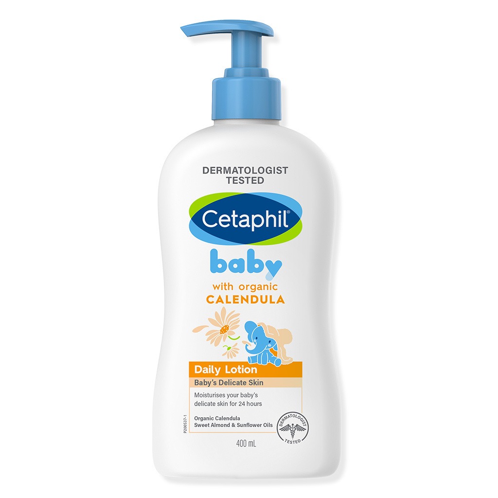 Cetaphil Baby Daily Lotion With Organic Calendula, Delicate Face & Body Moisturizer for Sensitive Skin, Unscented, 400ml