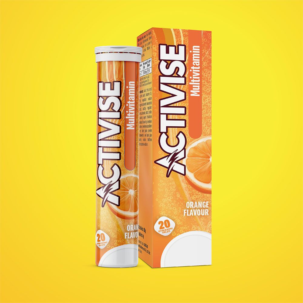 Activise Multivitamins Orange Flavor Effervescent Tablets For Energy & Wellness, Pack of 20's