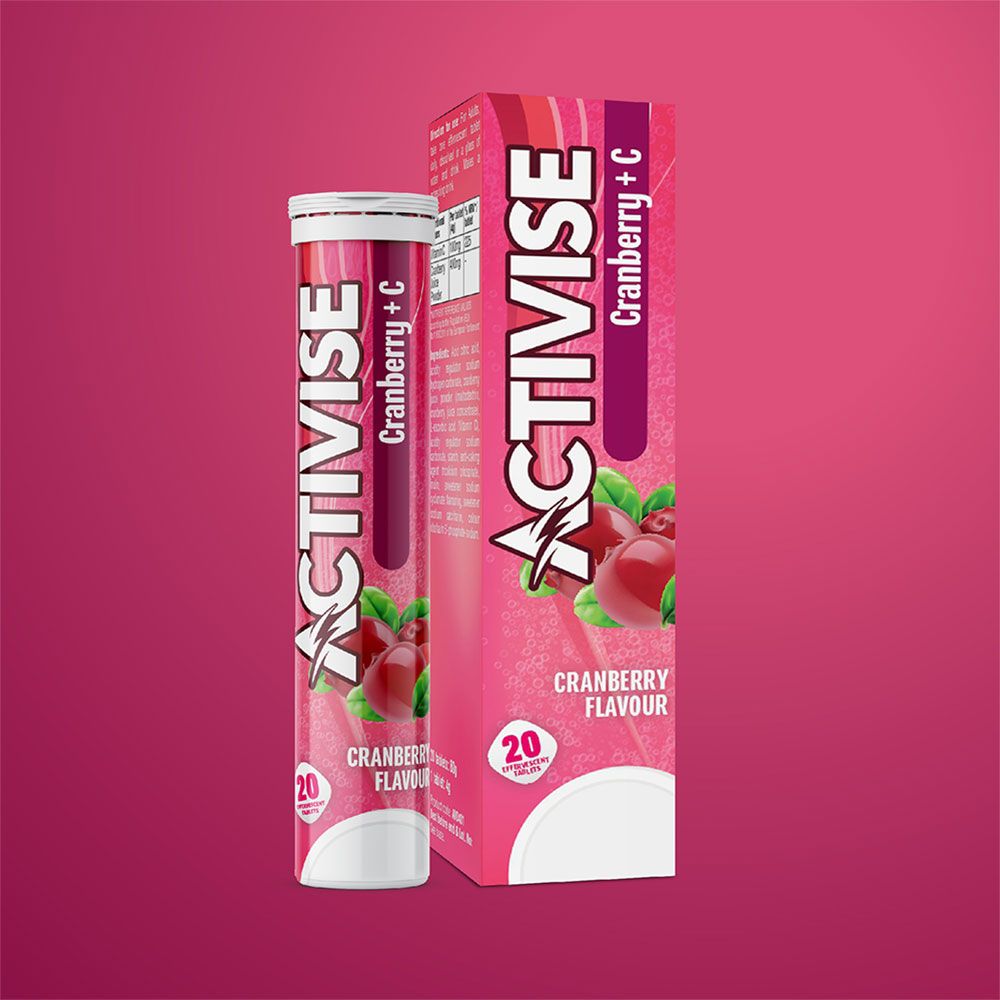 Activise Cranberry + Vitamin C Effervescent Tablets For Immunity Boost, Pack of 20's