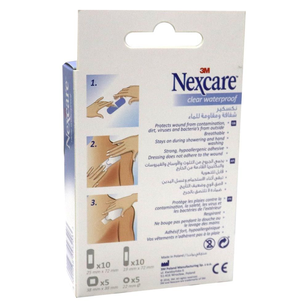 3M Nexcare Clear Waterproof Assorted Bandages 30's
