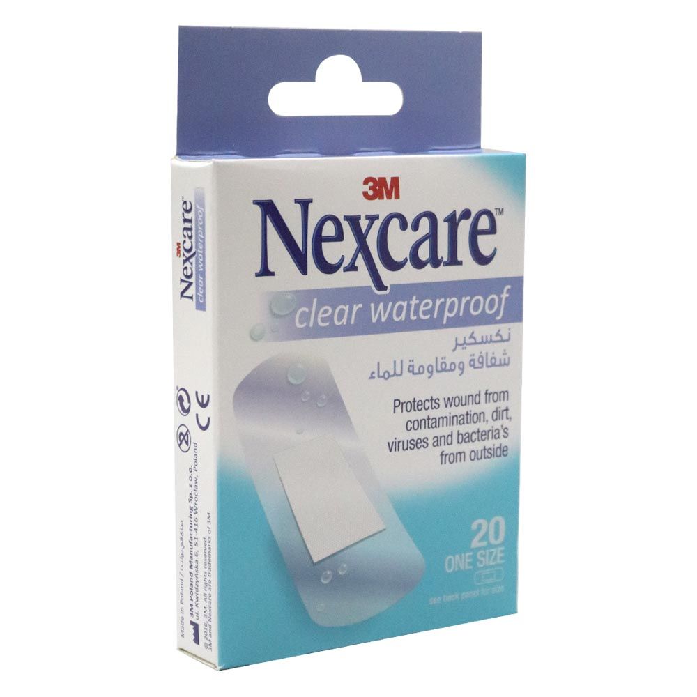 3M Nexcare Clear Waterproof Bandages One Size 20's