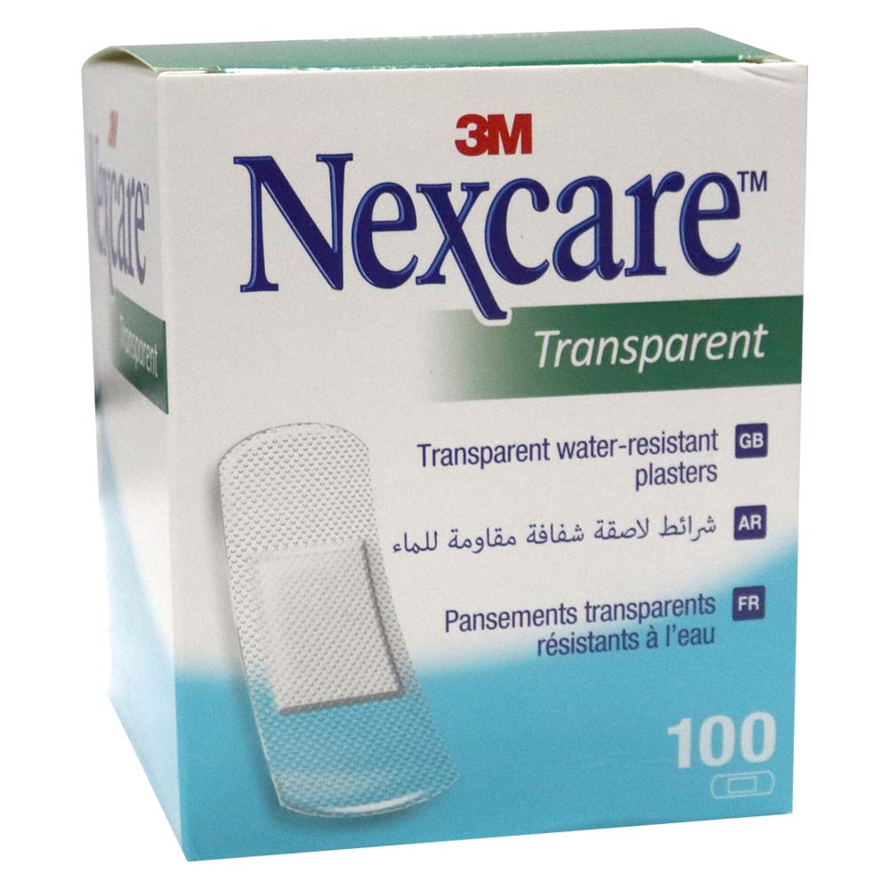 3M Nexcare Transparent Water Resistant Plasters 100's