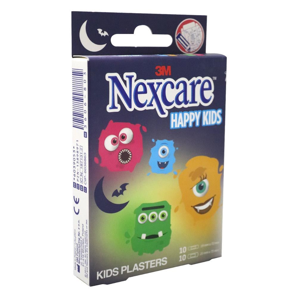 3M Nexcare Happy Kids Plasters Monster 20's