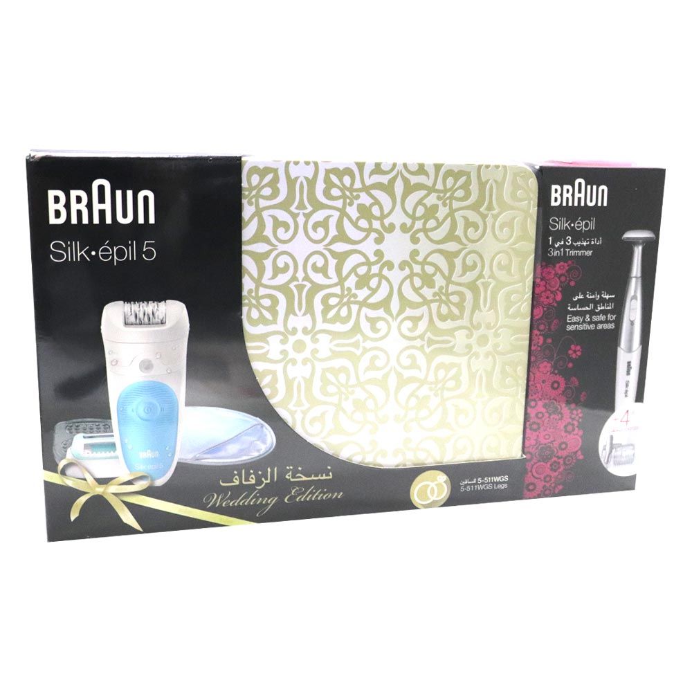 Braun Silk Epil 5 Wet & Dry Epilator 5-511 WGS Wedding Edition and Bikini Styler FG1100 Beauty Set