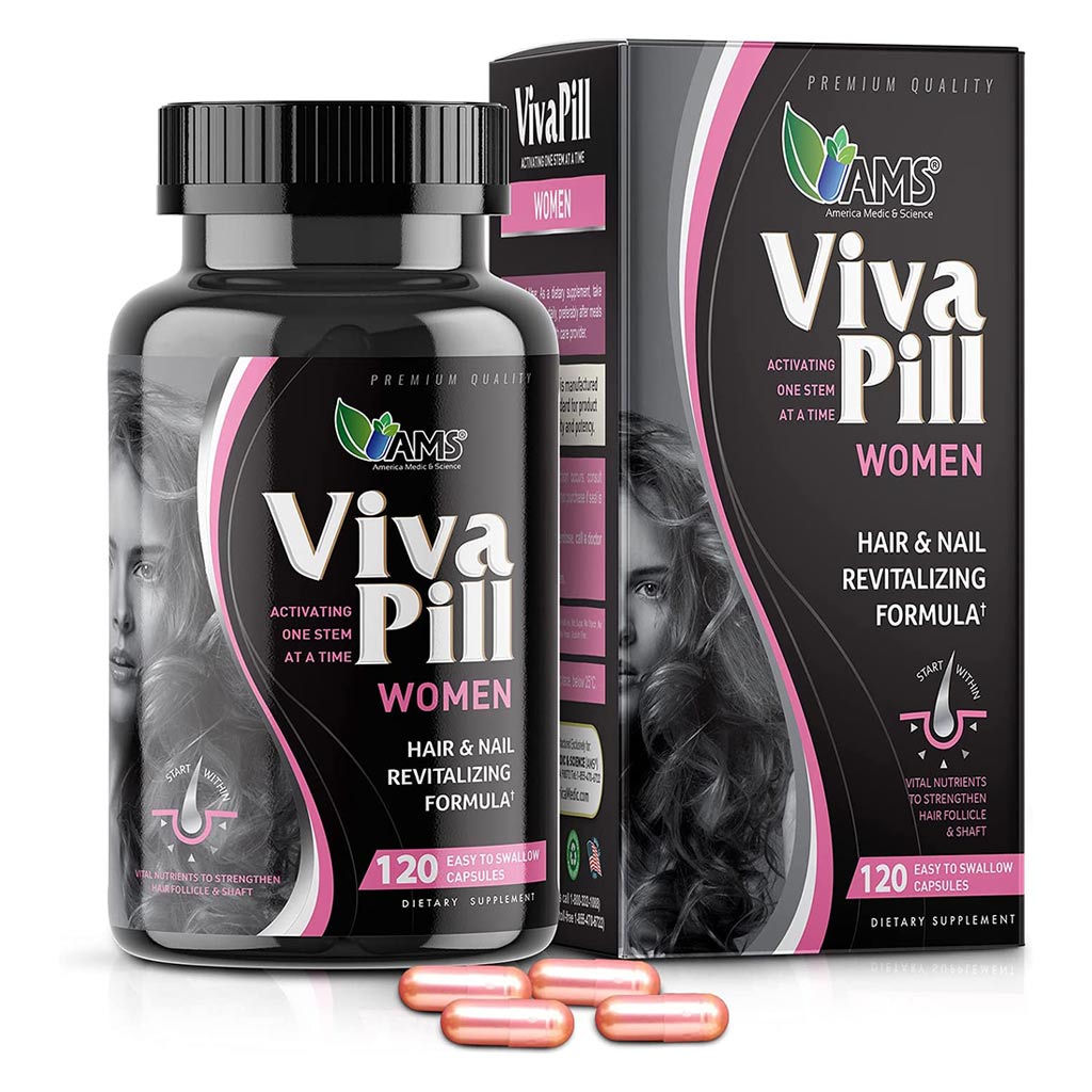 AMS VivaPill Capsules, Hair And Nail Vitamin Supplement For Women, Pack of 120's