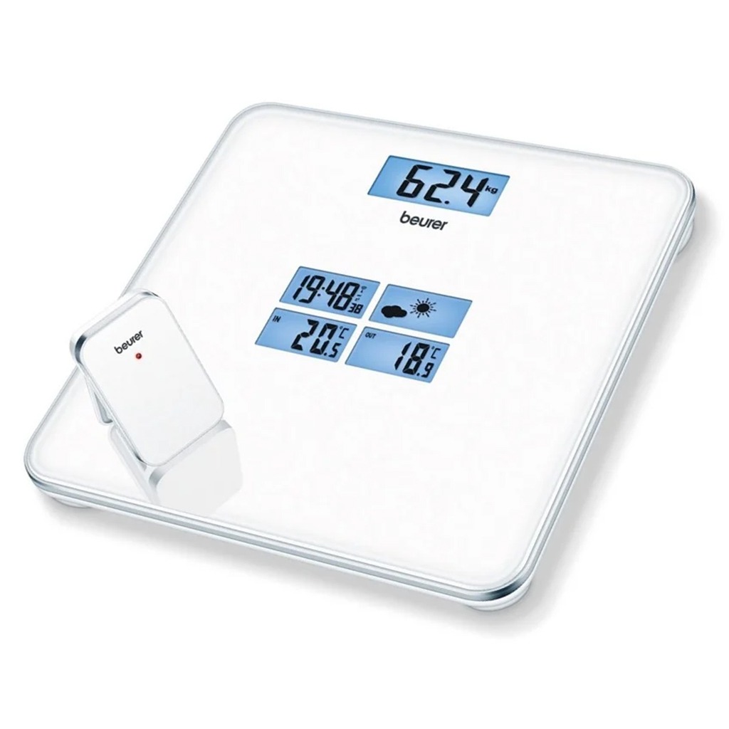 Beurer GS80 Digital Glass Bathroom Scale With Integrated Weather Station