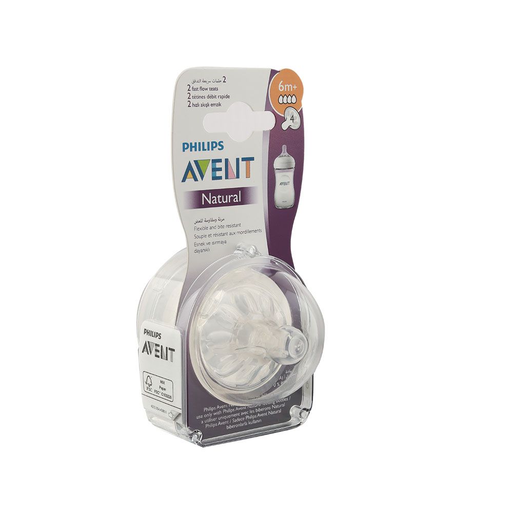 Philips Avent Natural 2.0 Feeding Teats 6 Month+ 2's SCF044/27