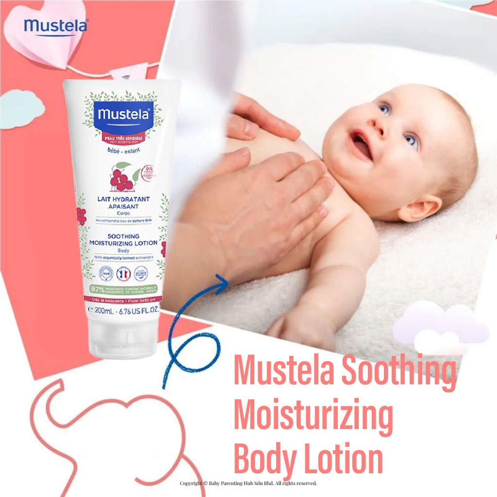 Mustela Baby Soothing Moisturizing Body Lotion For Newborn's Sensitive Skin 200ml