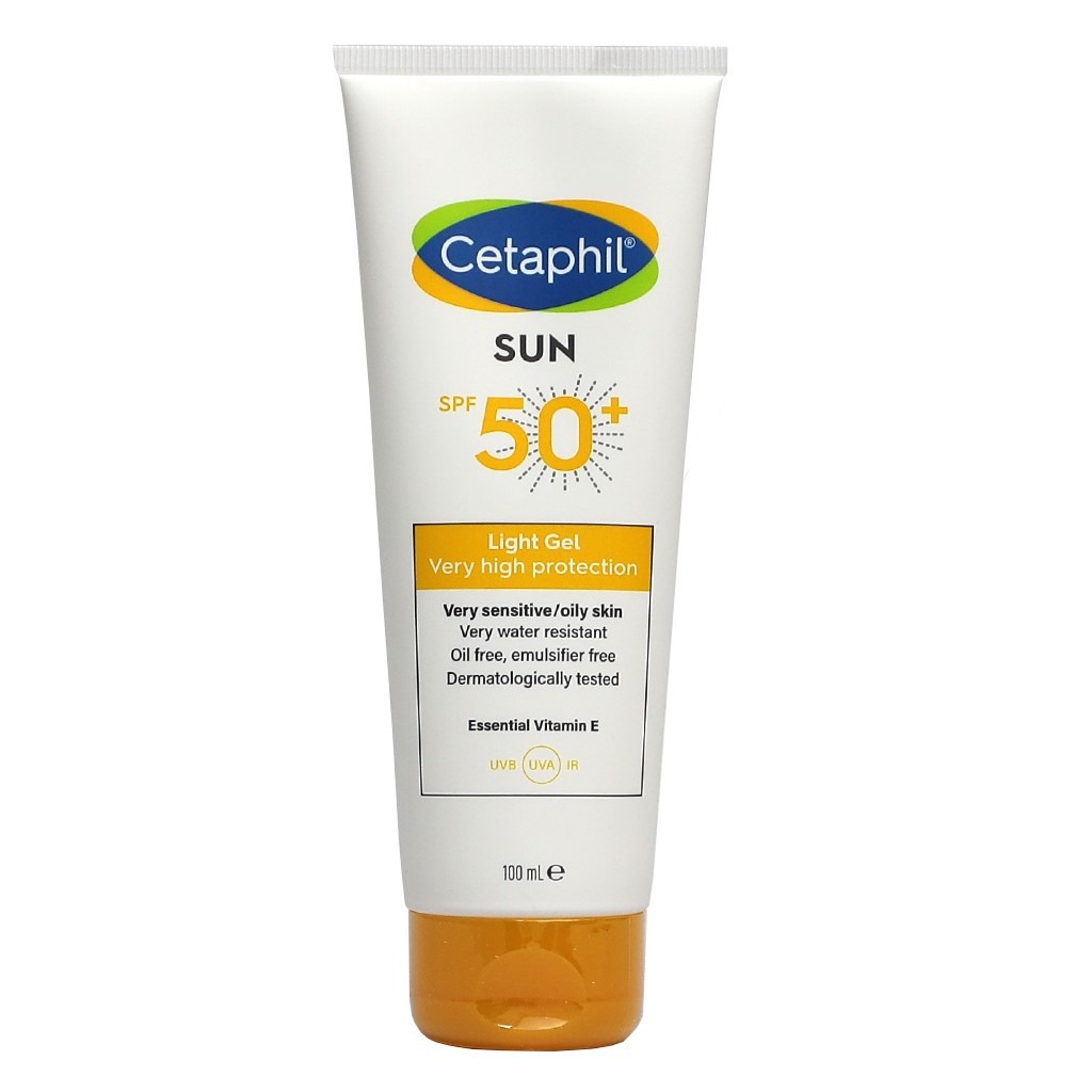 Cetaphil Sun SPF 50+ Very High Protection Light Gel, Moisturizer sunscreen For Face & Body of Men & Women With Very Sensitive/Oily Skin, Unscented, 100ml