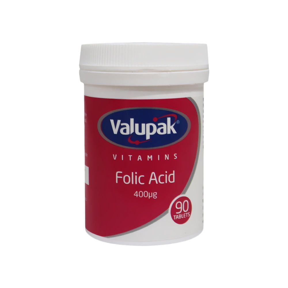 Valupak Folic Acid 400 mcg Tablets 90's