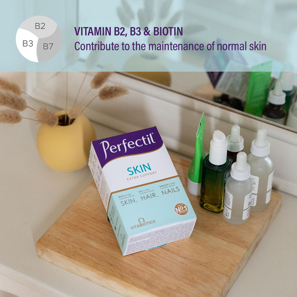 Vitabiotics Perfectil Skin Extra Support, Dual Pack of Multivitamin Tablets 28's + Nutri-Dermal Capsules 28's