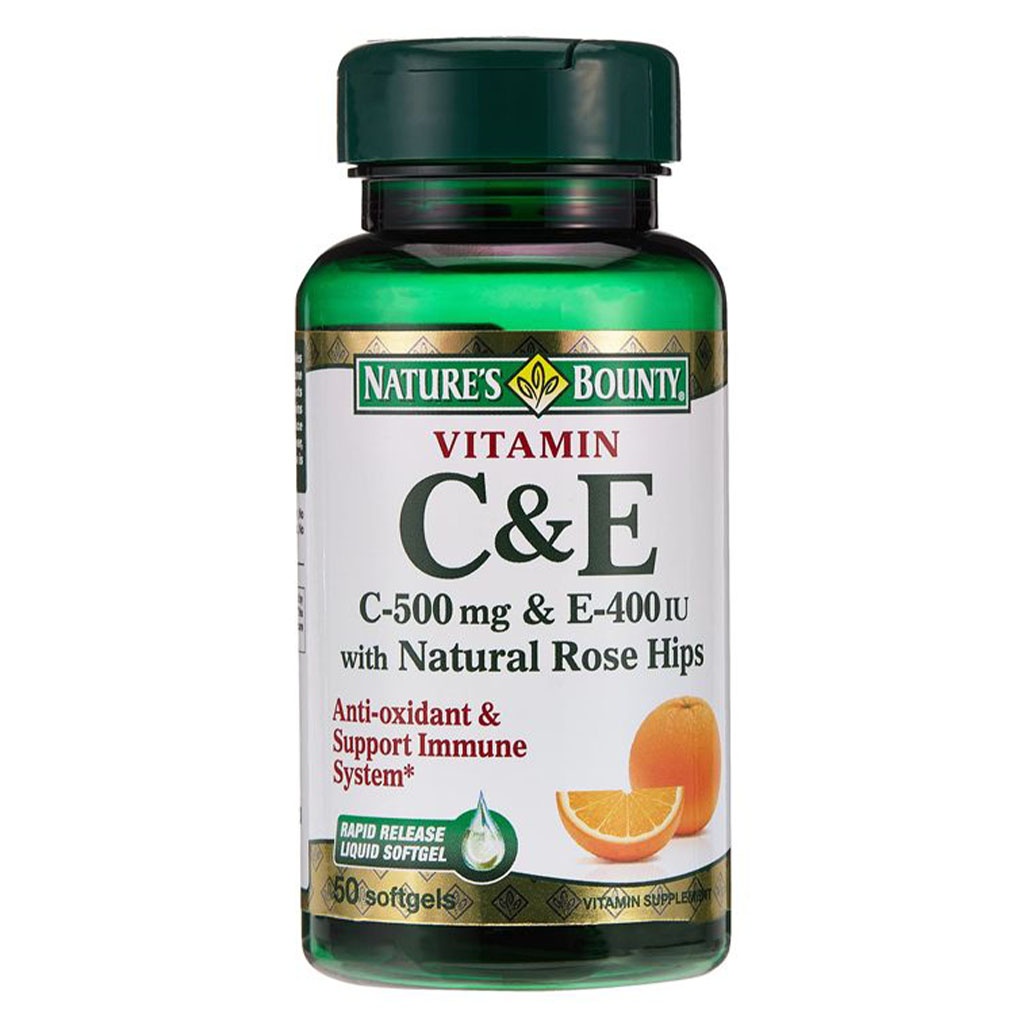 Nature's Bounty Vitamin C and E Softgel 50's