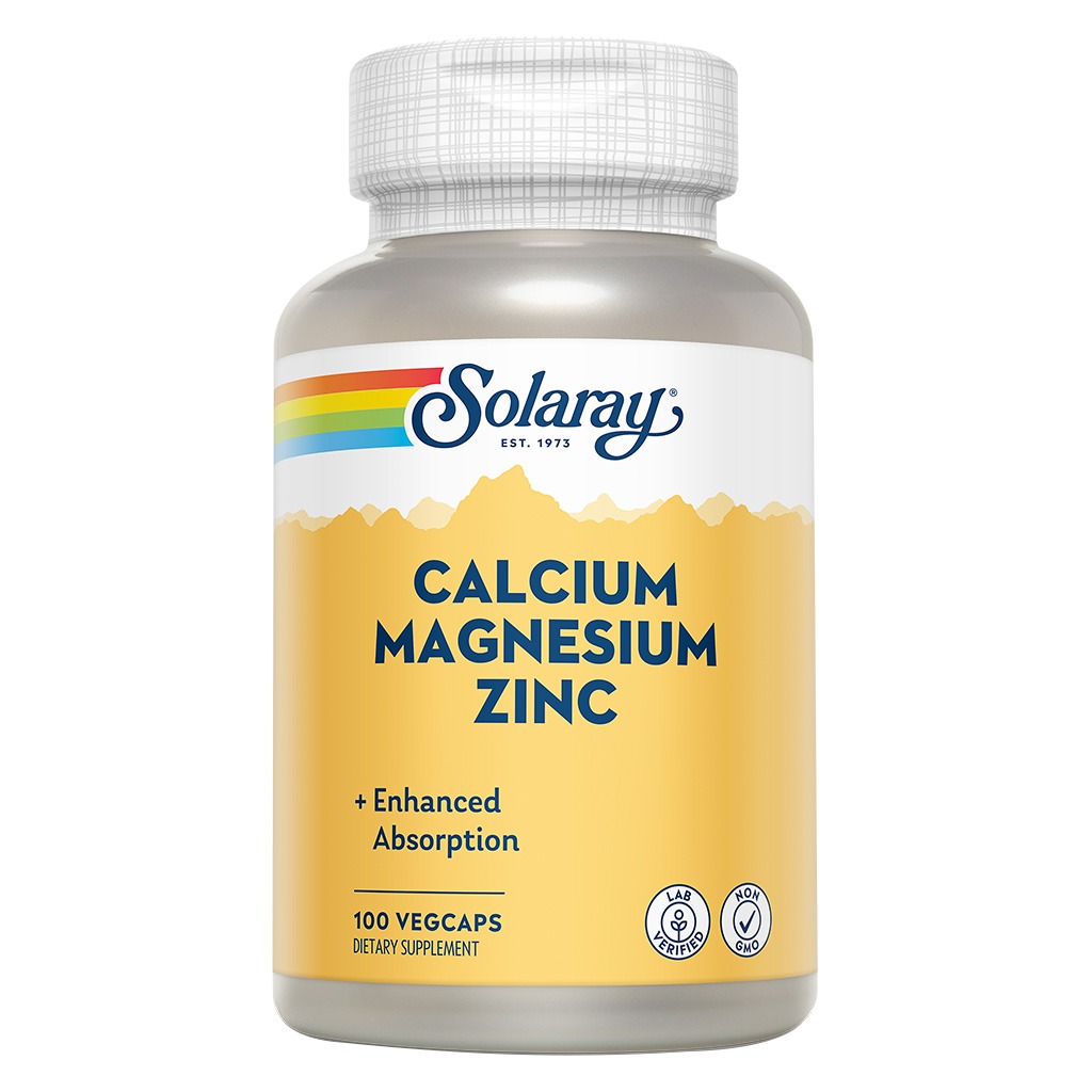 Solaray Calcium Magnesium Zinc Veg Capsules 100's