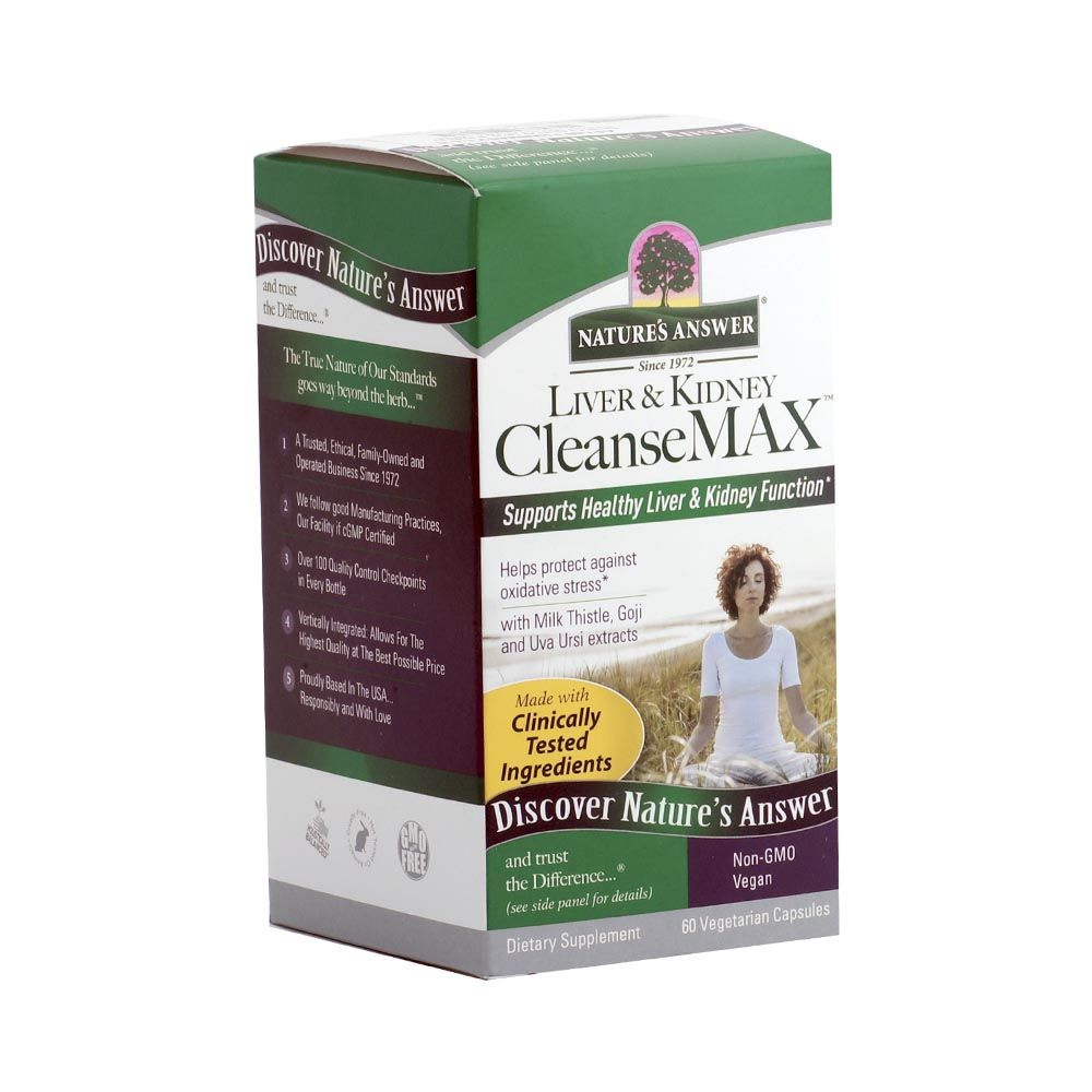 Nature's Answer Liver & Kidney Cleanse Max Vegetarian Capsules, Pack of 60's