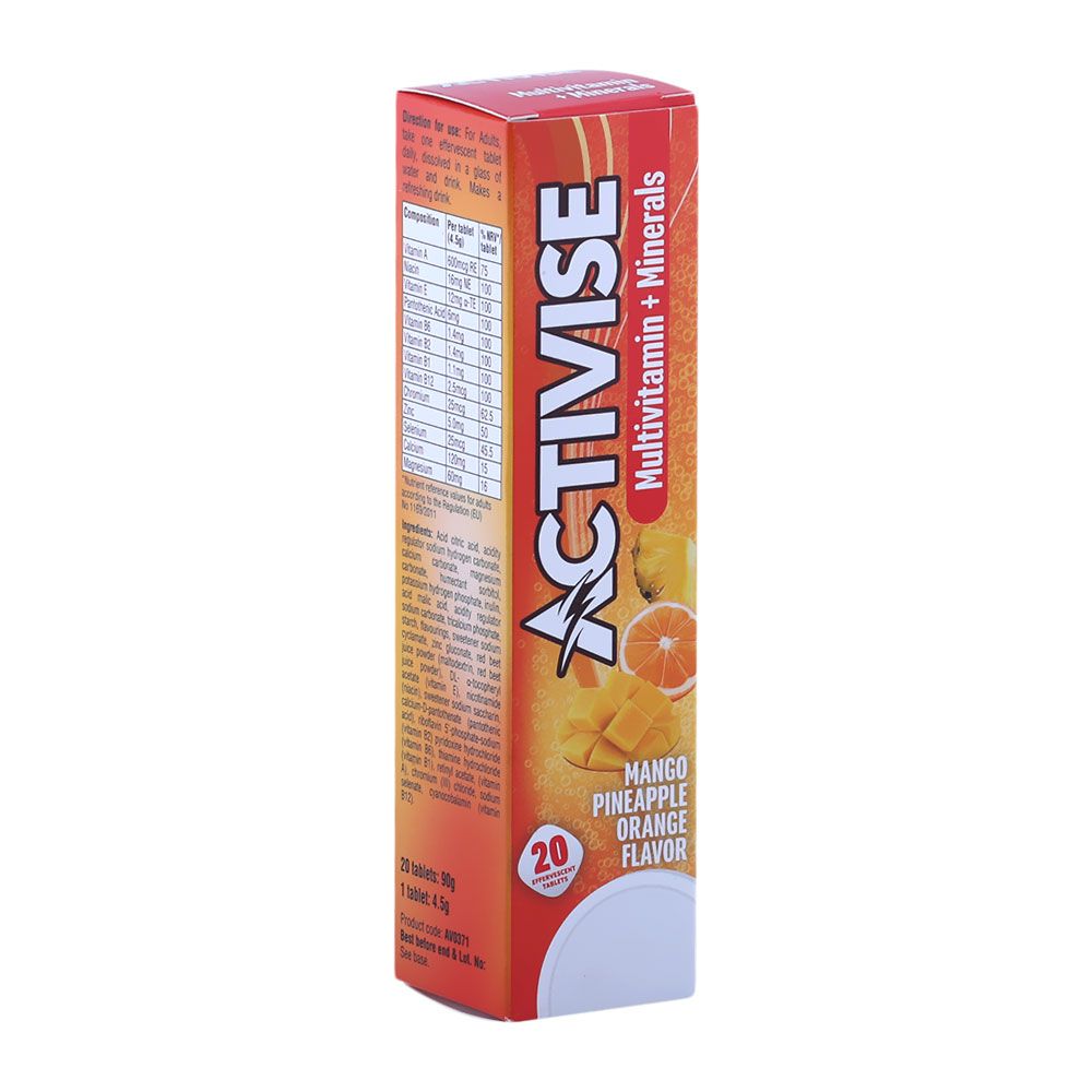 Activise Multivitamin And Minerals Effervescent Tablets For Energy & Wellness, Pack of 20's 