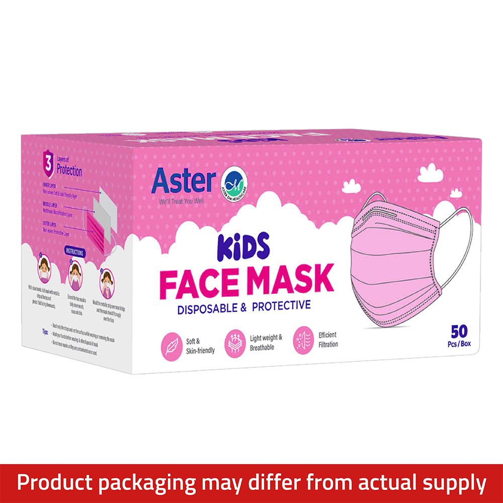 Aster Kids Face Mask Pink 50's