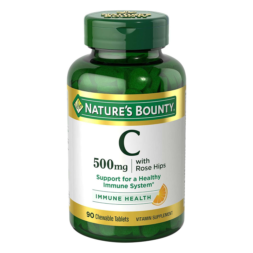 Nature's Bounty C 500 mg with Rose Hips Chewable Tablets 90's