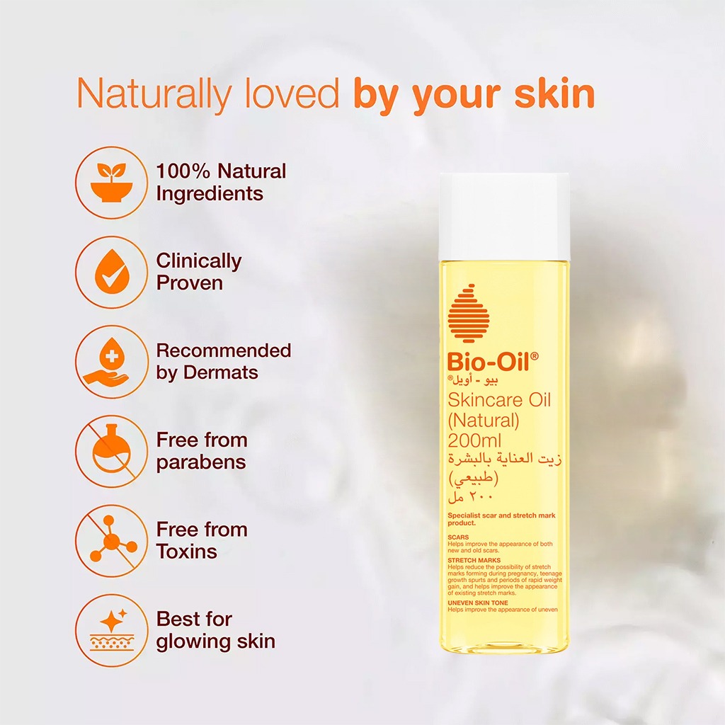 Bio-Oil Natural Skincare Oil For Scars & Stretch Marks 200ml