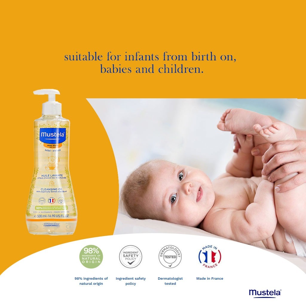 Mustela Baby Cleansing Oil For Dry Skin 500ml