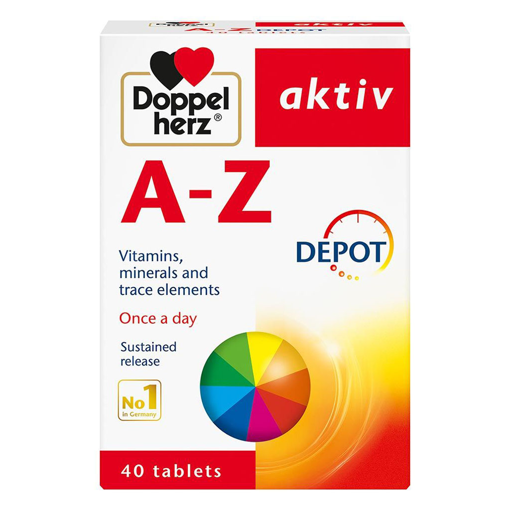 Doppelherz aktiv A-Z Depot Tablets With Vitamins, Minerals & Trace Elements, Pack of 40's