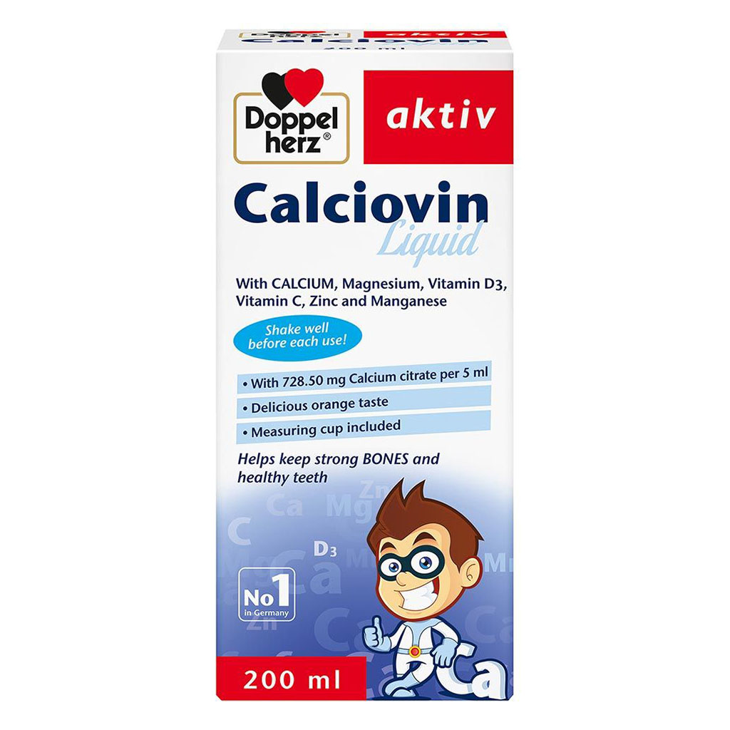 Doppelherz aktiv Calciovin Liquid For Children's Healthy Bones & Teeth 200ml