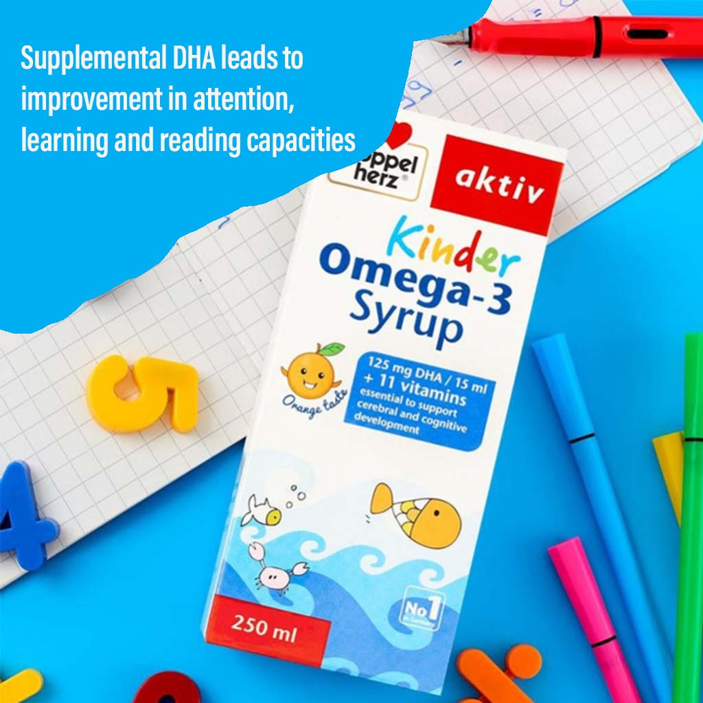 Doppelherz aktiv Kinder Omega-3 Syrup For Children's Cognitive Development 250ml