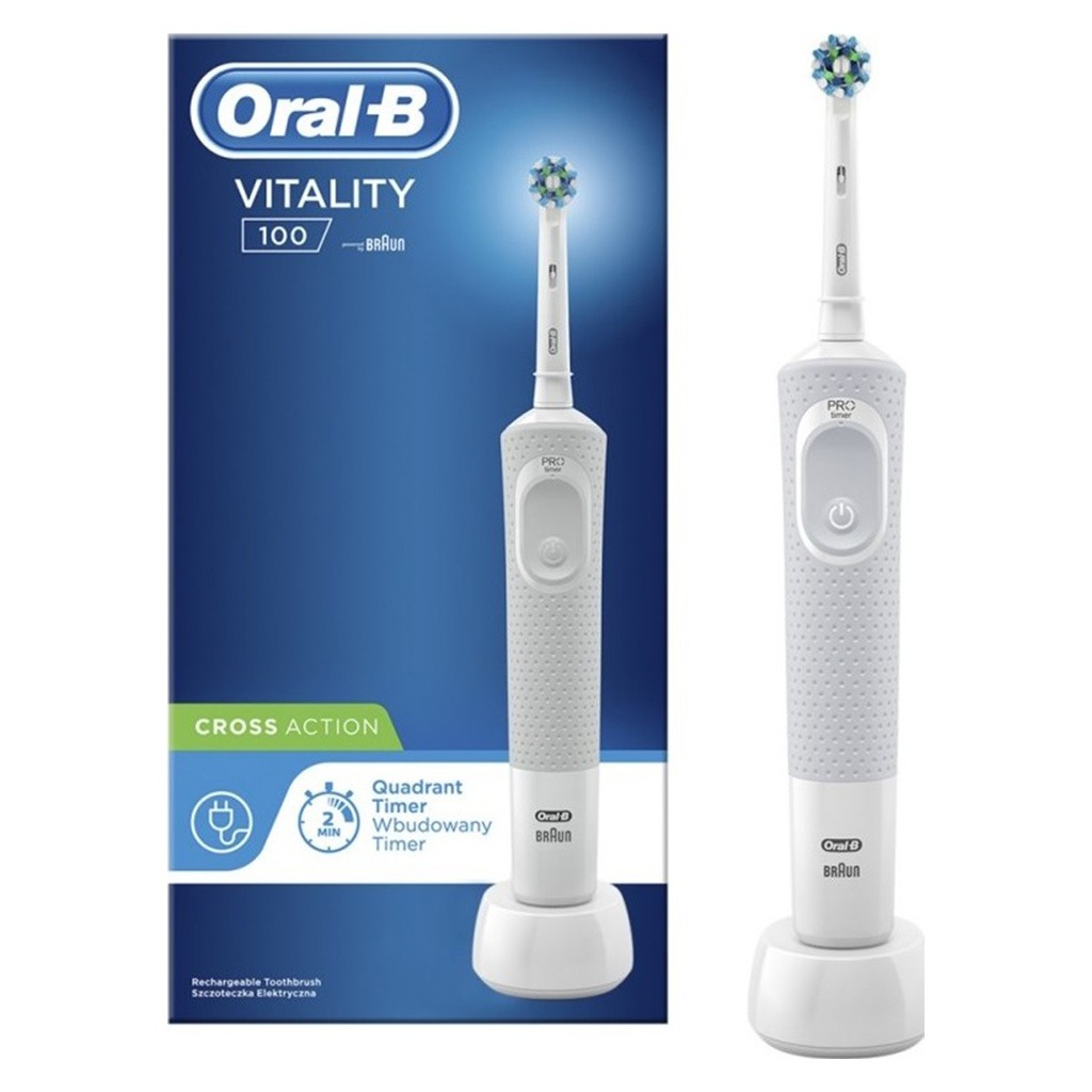 Braun Oral B Vitality100 Cross Action Toothbrush White D100.413.1