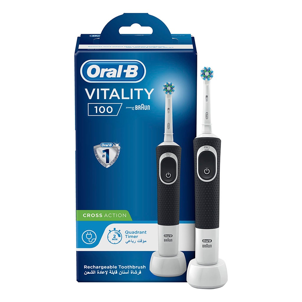 Braun Oral B Vitality100 Cross Action Toothbrush Black D100.413.1