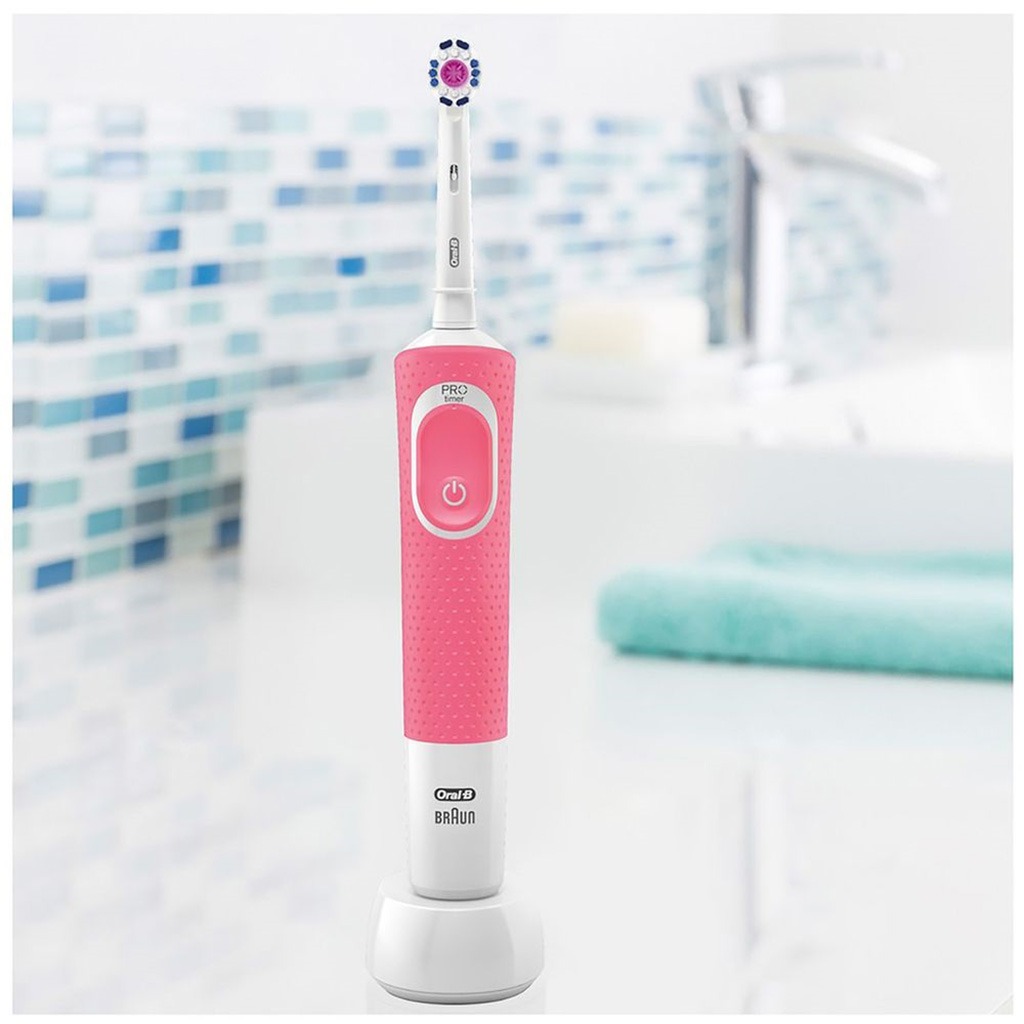 Braun Oral B Vitality100 Cross Action Toothbrush Pink D100.413.1