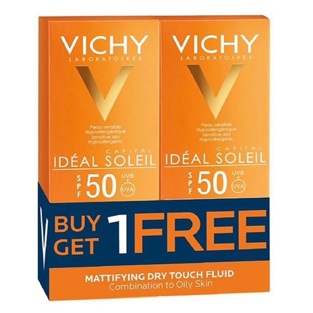 Vichy Ideal Soleil Dry Touch Fluid 1+1 Promo Pack