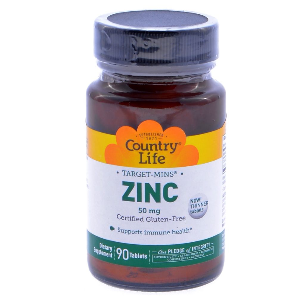 Country Life Zinc 50 mg Tablets 90's + Fingertip Pulse Oximeter Adult
