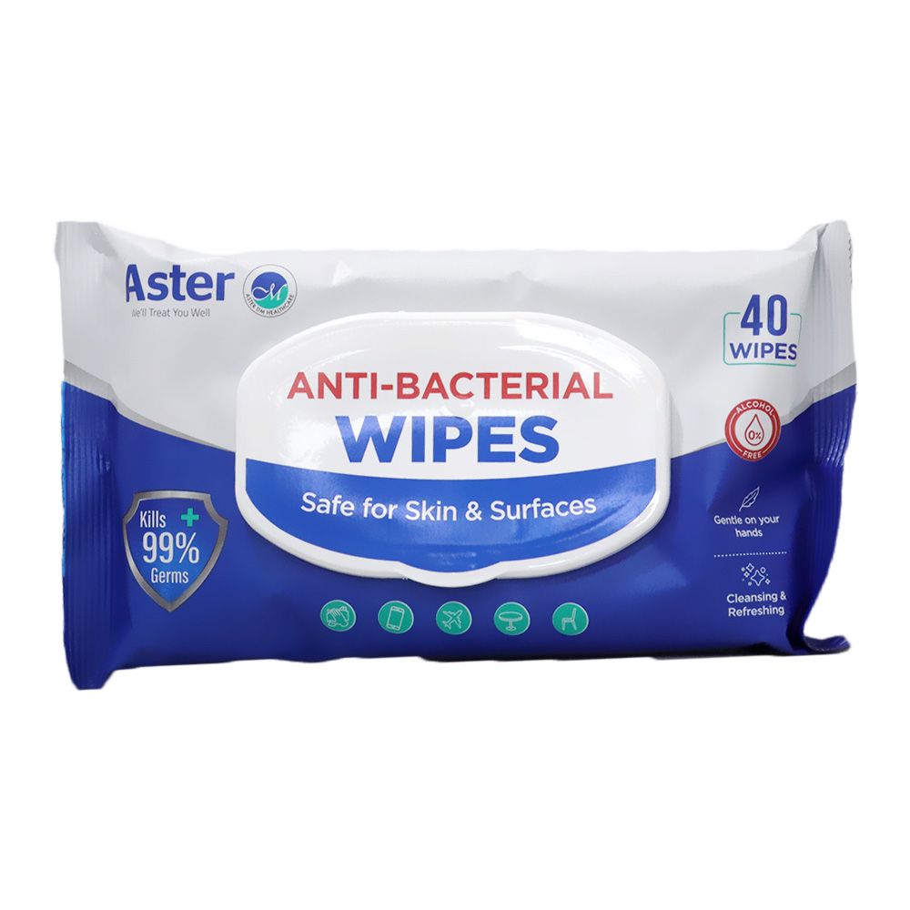 Aster Antibacterial Wet Wipes 40's