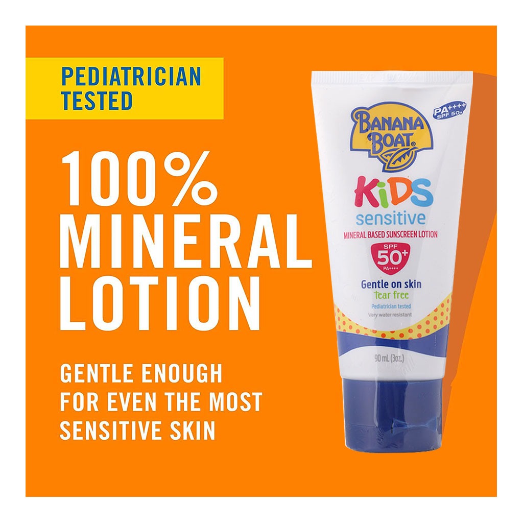 Banana Boat Kids Sensitive Tear - Free Mineral Based Sunscreen Lotion SPF 50+ PA++++ 90ml