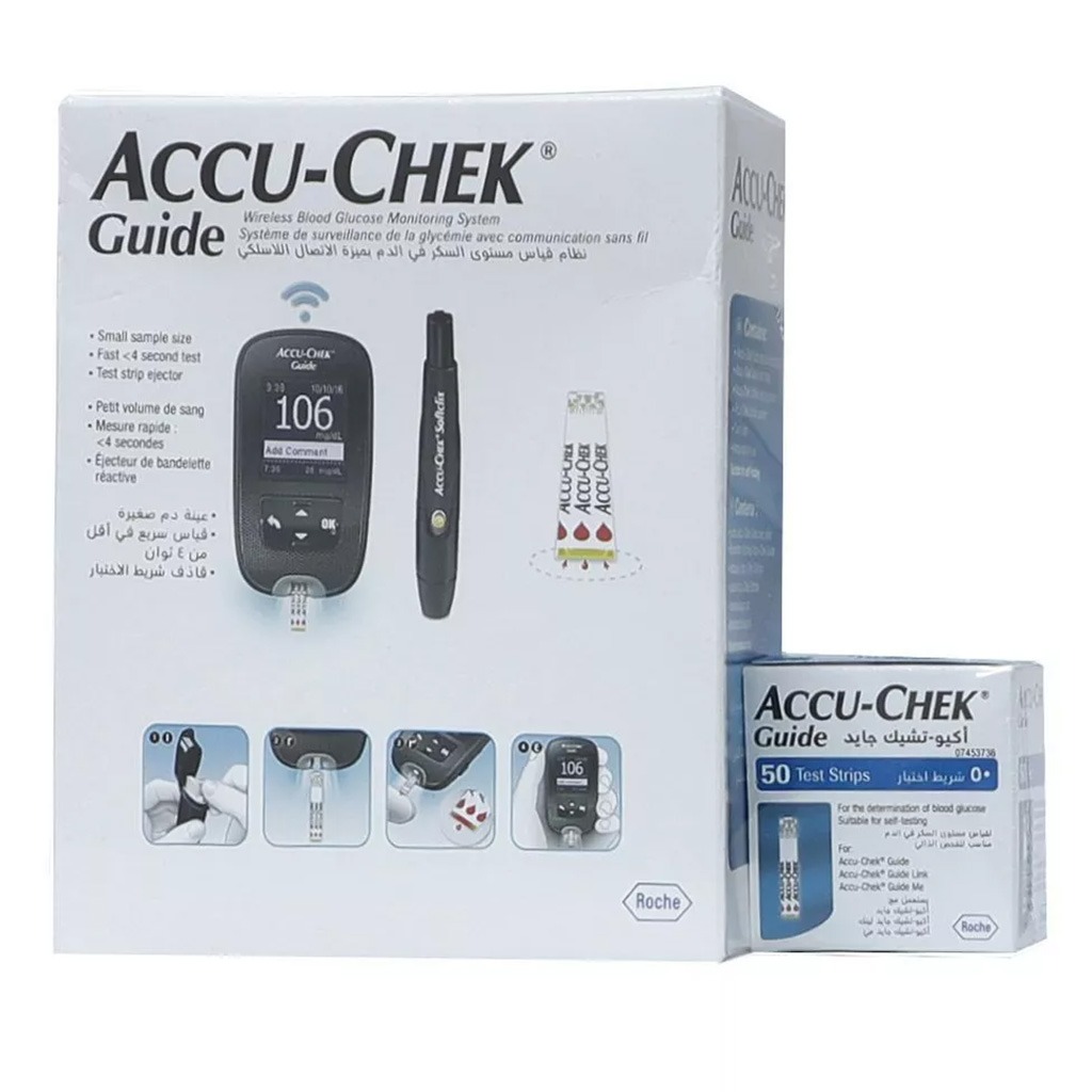 Accu-Chek® Guide Blood Sugar Monitor + Accu-Chek Guide Blood Sugar Test Strips 50's PROMO PACK