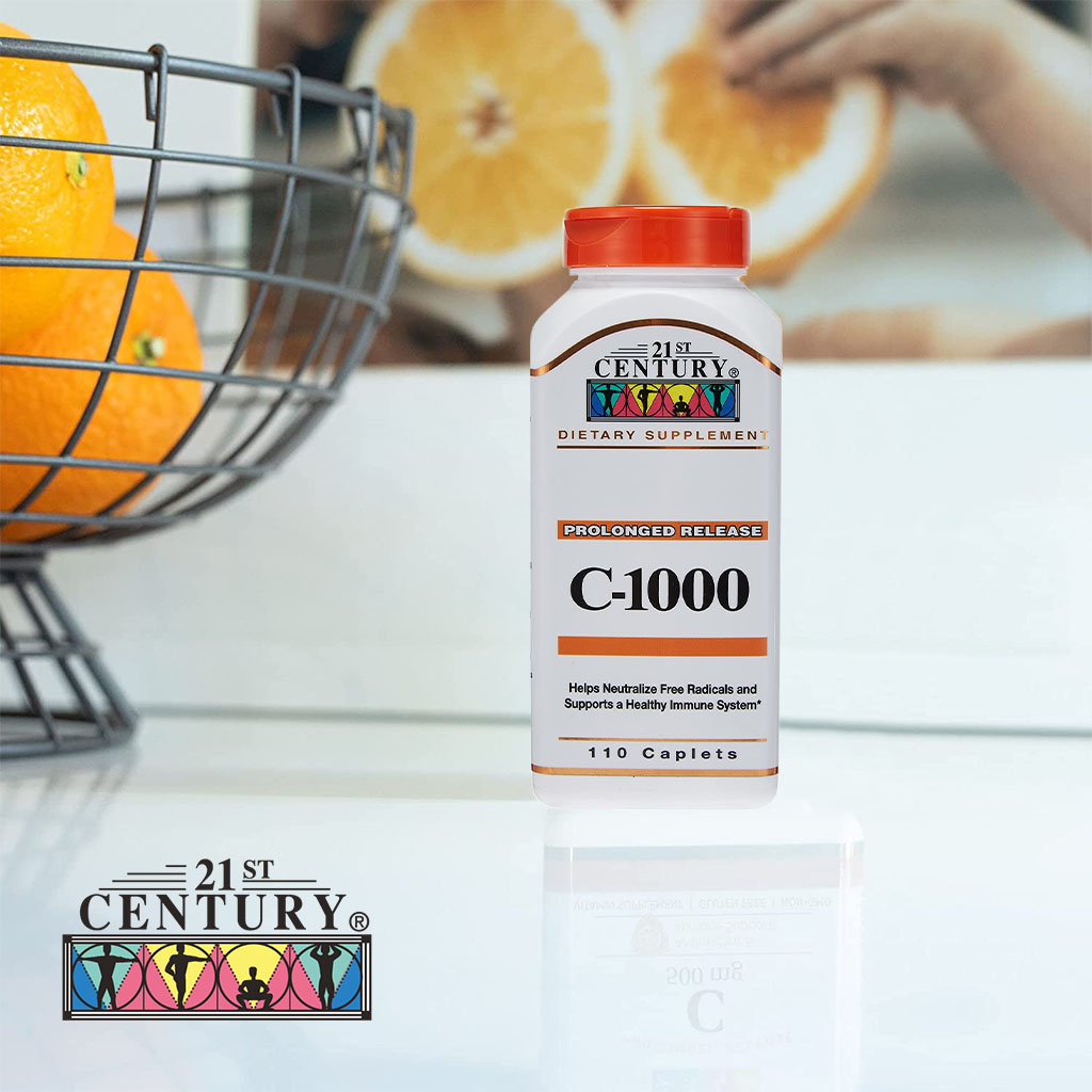 21st Century Vitamin C 1000mg Prolonged Release Tablets For Antioxidant & Immunity Support, Pack of 110's
