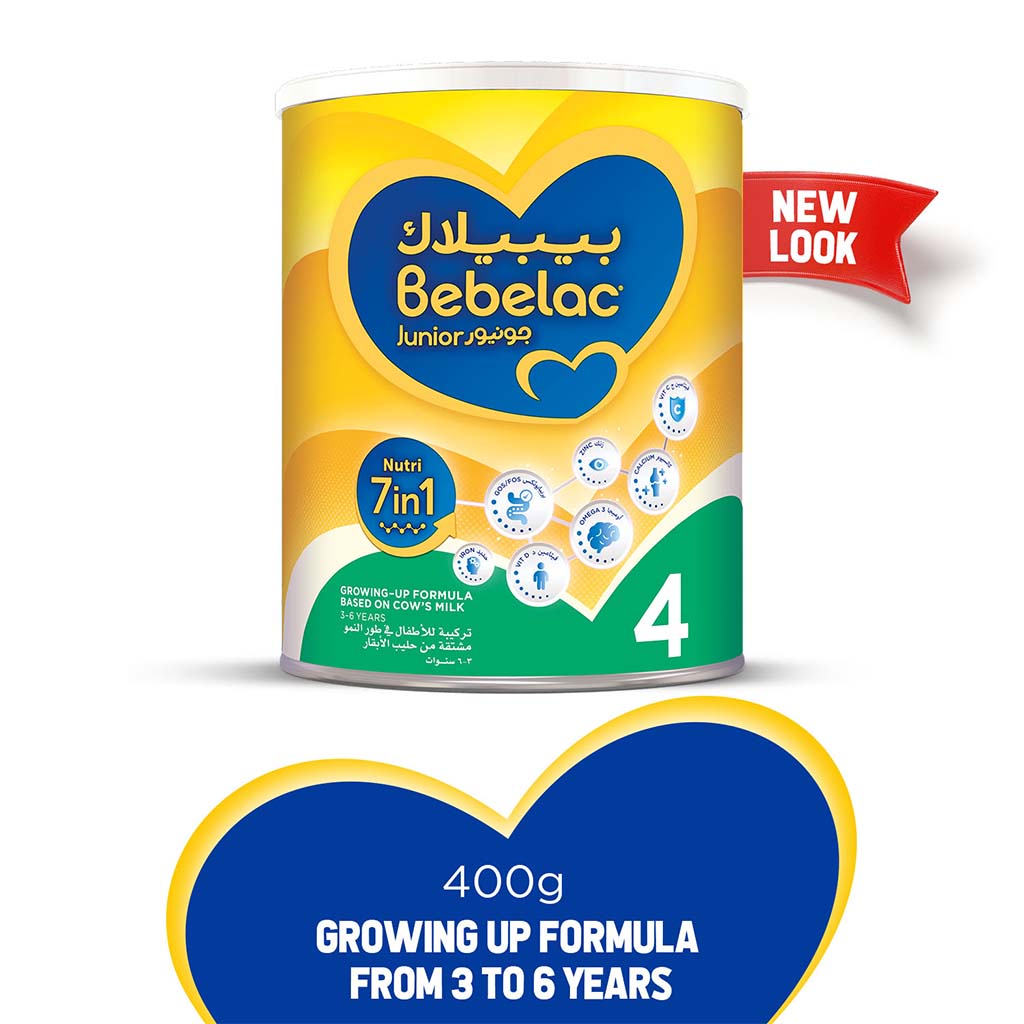 Bebelac Junior Nutri 7 In 1 Stage 4 Growing-Up Milk Formula For 3-6 Year Kid 400g