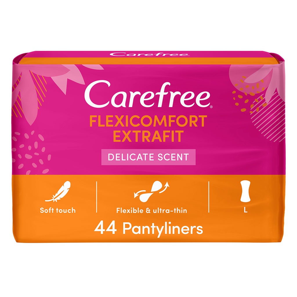 Carefree FlexiComfort Extrafit Ultra-Thin Delicate Scented Panty Liners, Pack of 44's