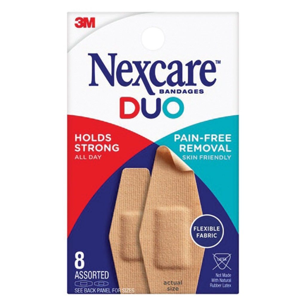 3M Nexcare Duo Flexible Fabric Bandages Assorted 8's