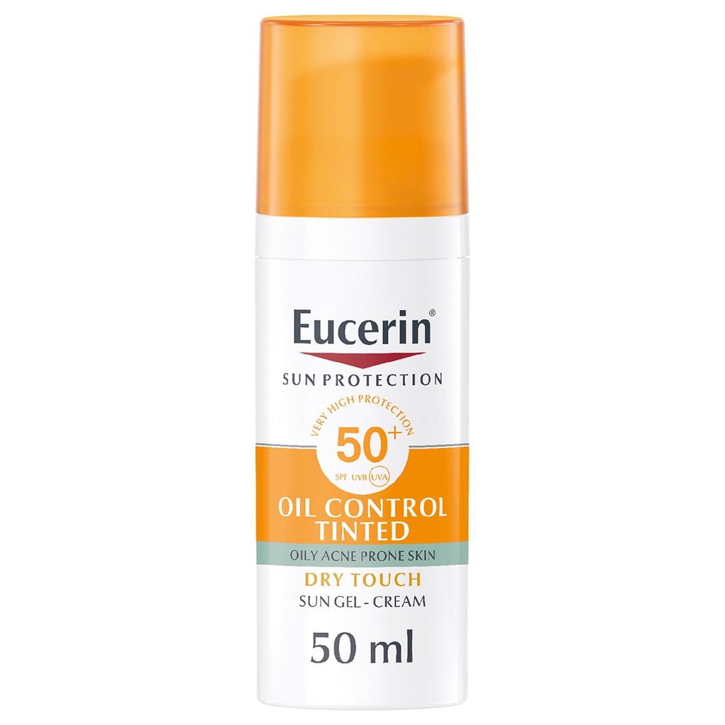 Eucerin Sun Oil Control SPF50+ Sunscreen Medium Tinted Gel-Cream With Dry Touch & Anti-Sine Effect 50ml