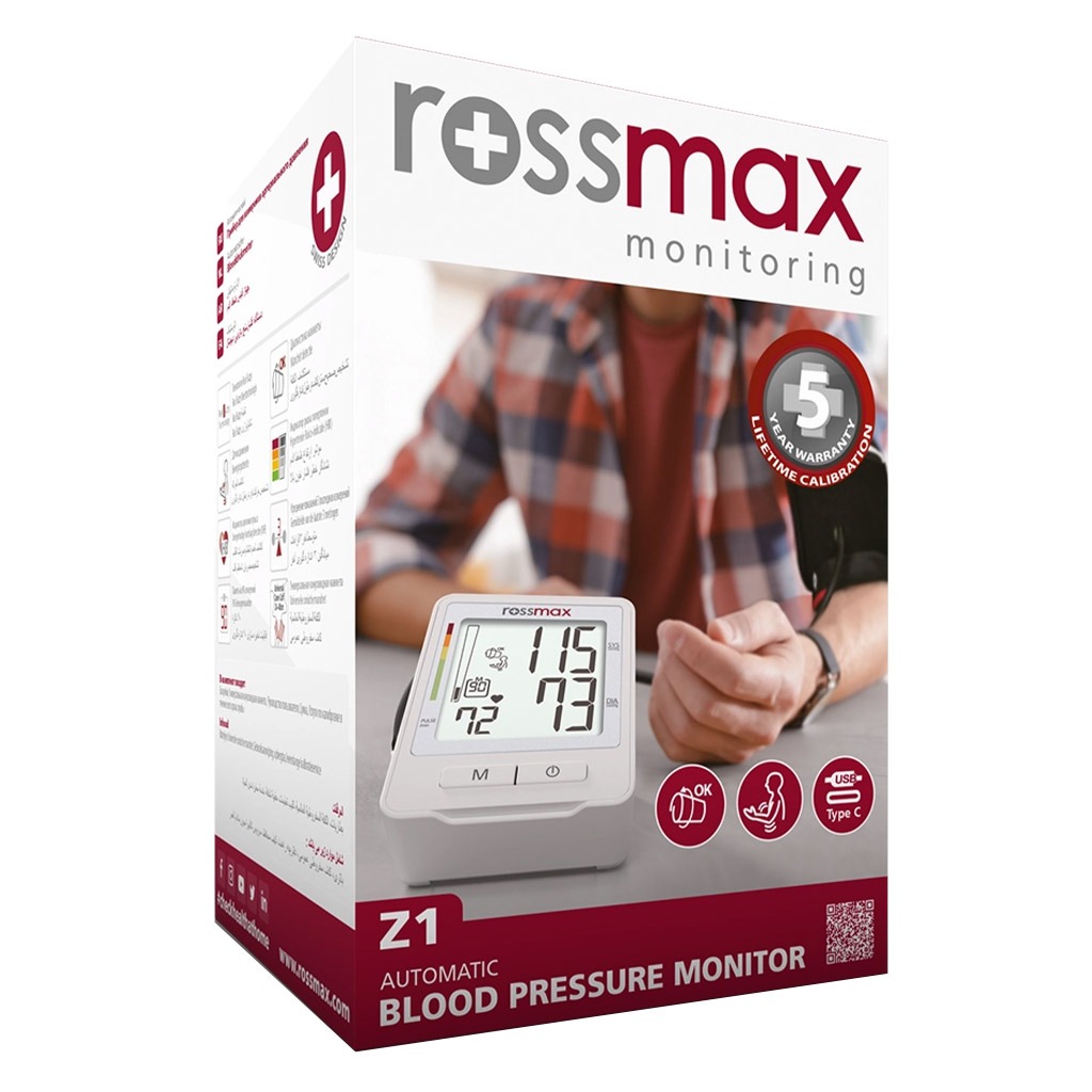 Rossmax Z1 Automatic Blood Pressure Monitor with USB Type C Port for Charging
