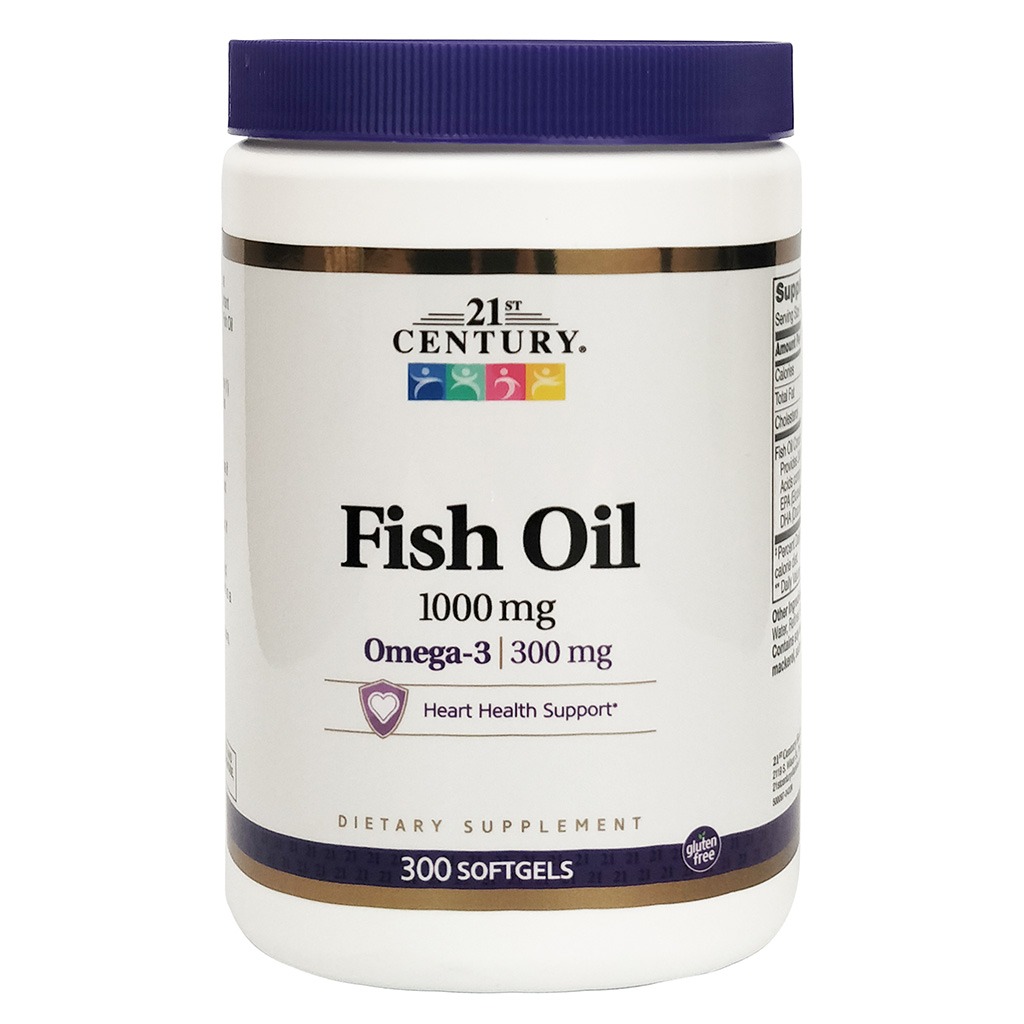 21st Century Omega-3 Fish Oil 1000 mg Softgel 300's