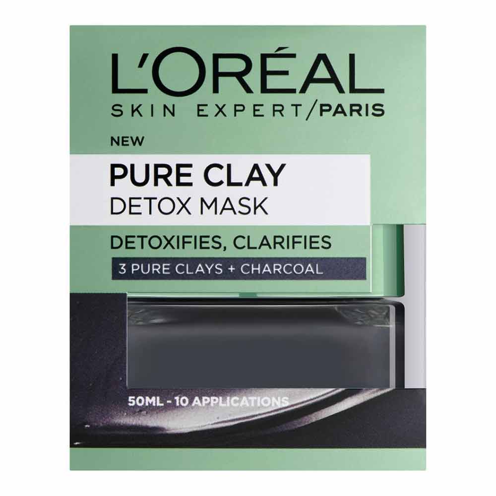 Loreal Paris Skin Expert Pure Clay + Charcoal Detox Mask 50 mL