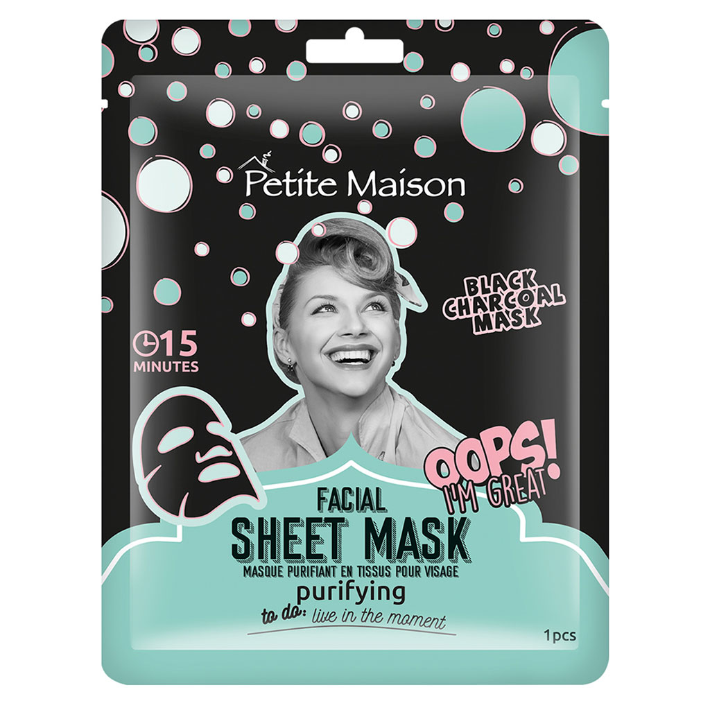 Petite Maison Facial Sheet Mask Purifying Black Charcoal 25 mL, 1's