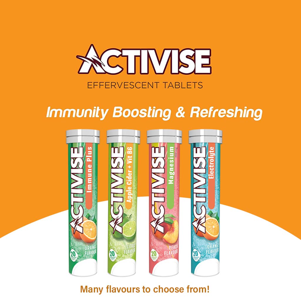 Activise Electrolytes Effervescent Tablets, Orange Flavor, Pack of 20's
