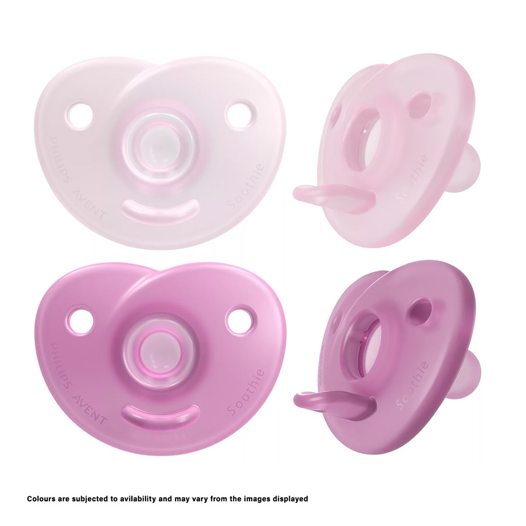 Philips Avent Curved Soothie Silicone Pacifiers For 0-6 Month Baby Mixed, Pack of 2's Assorted SCF099/20