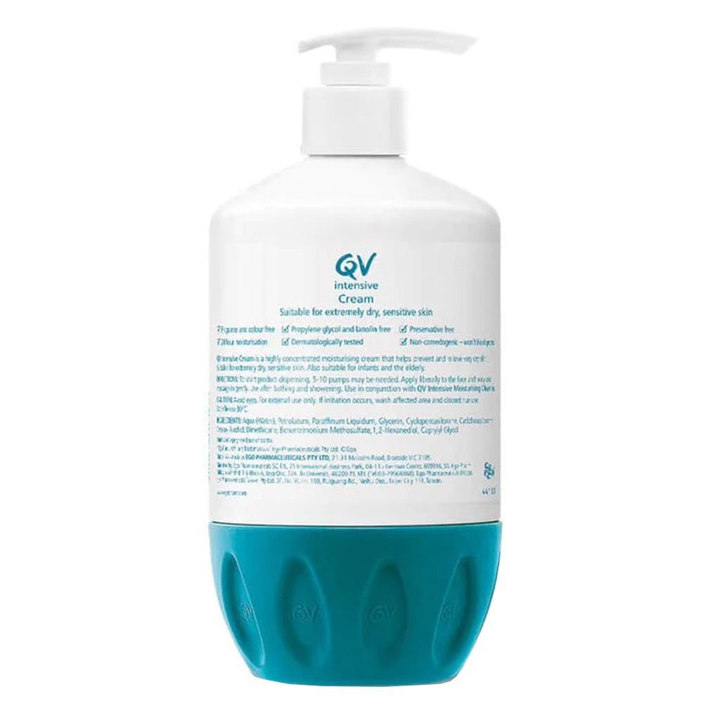 Ego QV Intensive Body Moisturiser Cream Pump For Extremely Dry Sensitive Skin 500g
