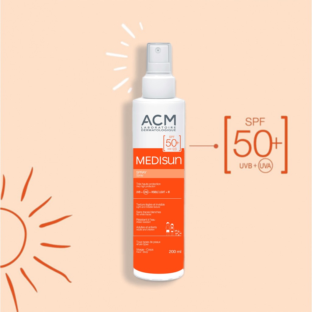 ACM Medisun SPF50+ Sun Protection Spray With IR & Visible Light Protection For Adults & Children 200ml